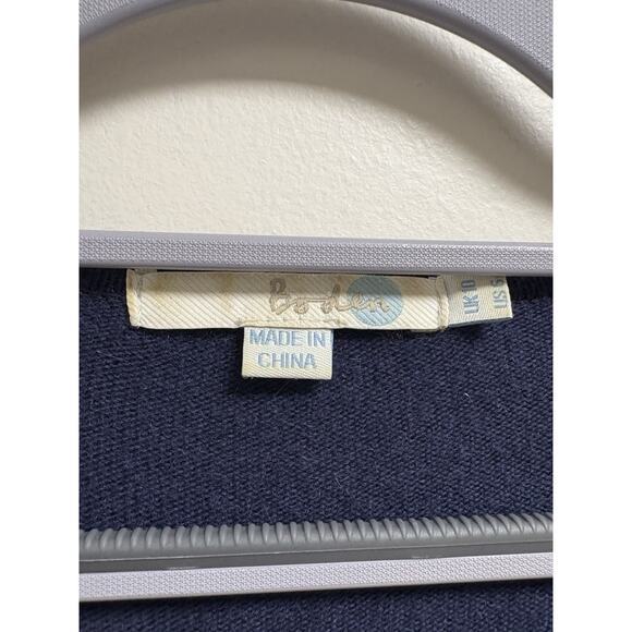 Boden Women’s Size UK 10 (US 6) Navy Blue Rosette Trim Cardigan Cashmere Angora - Picture 3 of 8